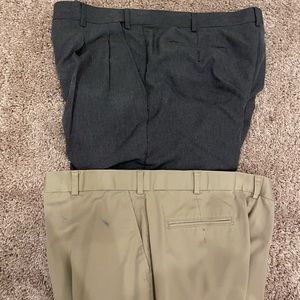 Pair of mens dress pants size 38 long tan and gray